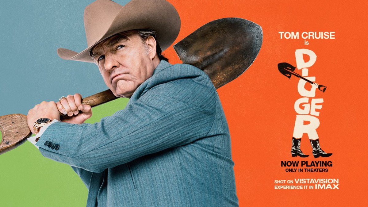 Tom Cruise como Digger Rockwell em arte promocional internacional de Digger. Arquivo: 1.200 × 630 pixels, preservado sem alterações.