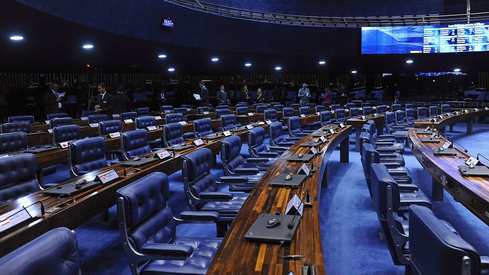 Bancadas vazias no plenário do Senado, em foto de 2018: a lei do streaming, o PL 2.331/2022, segue sem data de votação desde novembro de 2025