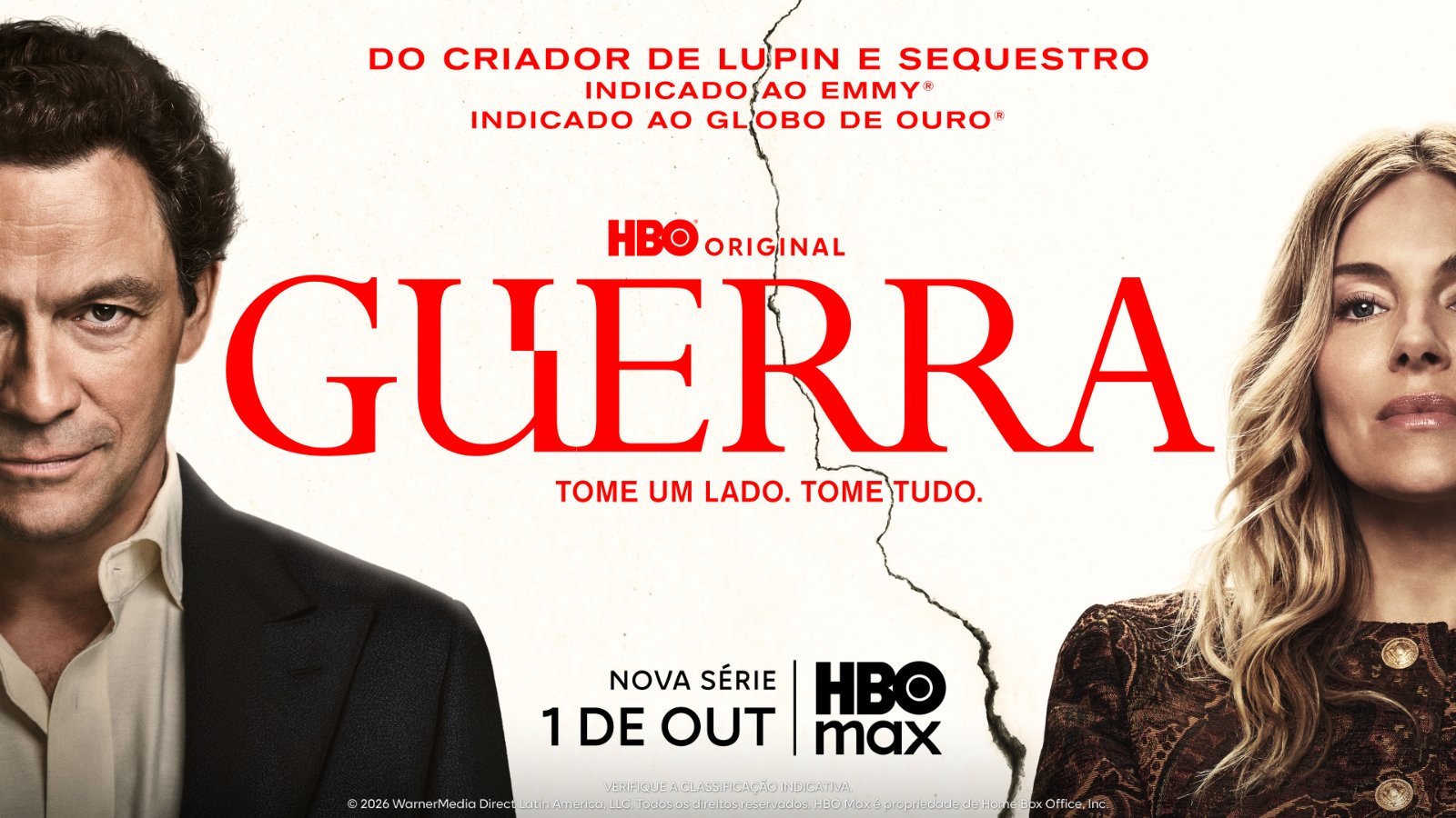 Dominic West e Sienna Miller disputam o divórcio do século em ”Guerra”, que estreia em 1º de outubro